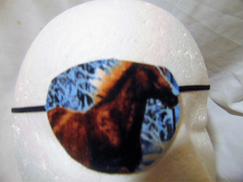 Boy's handmade eye patch/ Horse in Winter/ Etsy