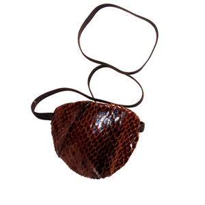 Unisex eye patch &quot;BLACK MAMBA&quot; snake theme/handmade w faux snake skin/ fashion accessory/ eye care/ vision accessory