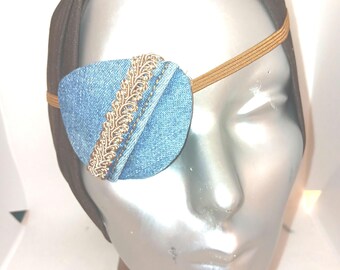Handmade Denim Eye Patch: Decorative Applique, Vision Aid fashion fancy unique designs unisex proSEOhq