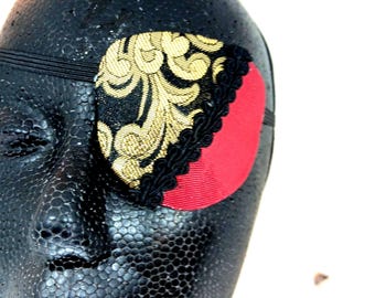 Handmade Metallic Gold Embroidered Eye Patch: Fashion Accessory for Vision Ailment proSEOhq unisex