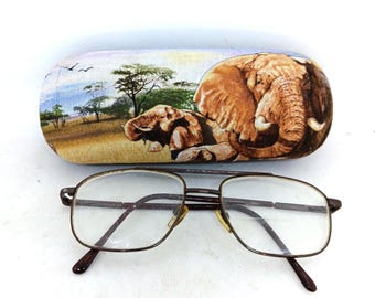 Unisex Handmade Eyeglass Case, Elephant Theme Vivid Design, Fashion handcrafted proSEOhq