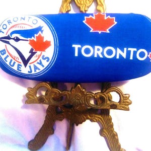 Estuche rígido para gafas unisex para adultos, hecho a mano, con temática de TORONTO BLUEJAYS, salud y belleza, bolso o cartera, accesorio para la vista, temática de béisbol, artístico.