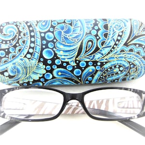 Adult  hard eyeglass case &quot;PARTY PAISLEY&quot;/ vision care handmade woman eye glasses case fashion eye glasses case
