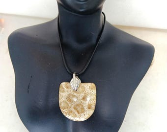 Handcraf radiolaria  piedra de Bobo pendant necklaceALLURE naturaler stone fashion accessory2 STYLES proSEOhq