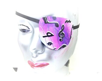 Handmade Musical Notes Eye Patch, Cotton Fashion Accessory proSEOhq