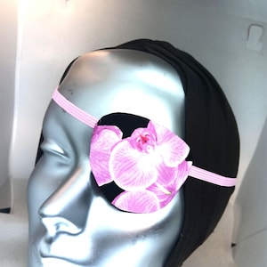 Woman&#39;s  eye patch &quot;ORCHIDS&quot;/ eye care/ health & beauty/ cataract aid/fashion accessory/  fashion eye patch fancy eye patch design eye patch