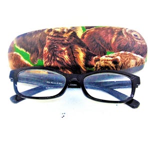 Unixes hard  eyeglass case,  two styles &quot;GROWLING GRIZZLIES&quot;/ ocular case/ eye care/ Grizzly bear theme/ vision case/