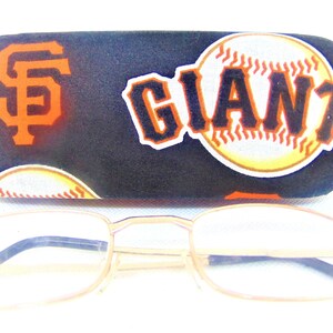 Estuche rígido para anteojos unisex para adultos hecho a mano/motivo de los SAN FRANCISO GIANTS/accesorio para la vista/salud y belleza/bolso o cartera/regalo para fanáticos del béisbol