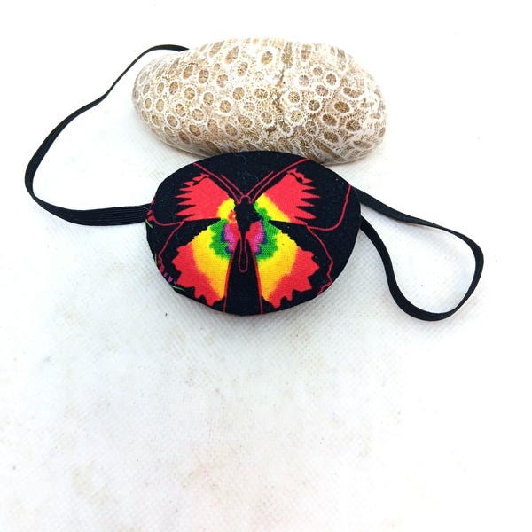 Handgemachte bunte BUTTERFLY Augenklappe: Fashion Vision Aid/ Komfort & Styling/ 3 STYLES