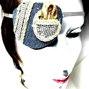 Unisex designer styles eye patch &quot;PERPETUITY&quot; -handmade patch - eye care-health & beauty -fashion eye -patch -woman&#39; eye patch-ONLY 1