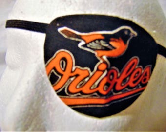 Handmade adult unisex BALTIMORE ORIOLES eye patch/vision care /sport eye patch/health & beauty/eye care/cataract aid/eye health/