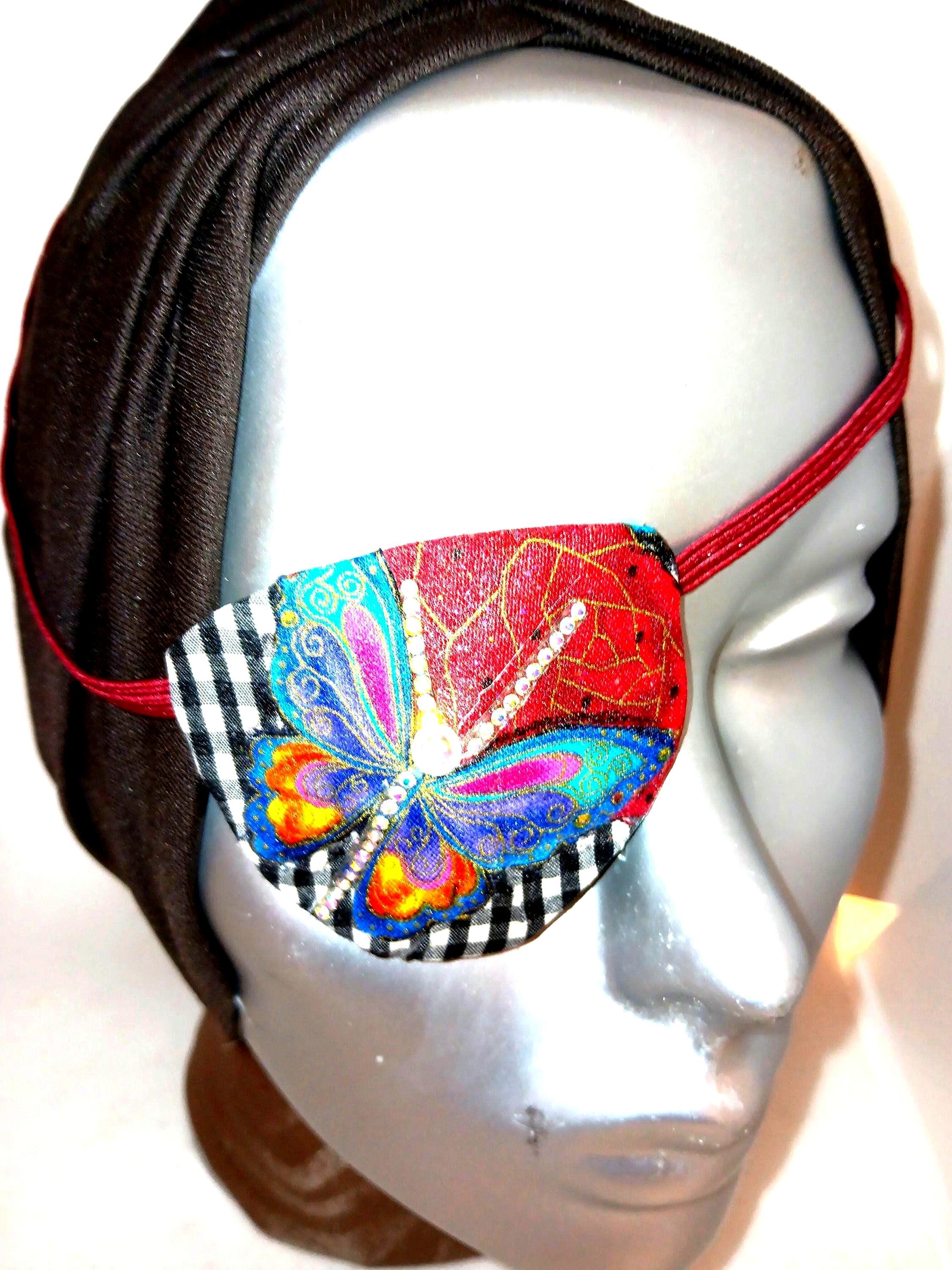 Handmade "glittering Butterfly" Eye Patch: Rhinestone Fashion Fancy ...
