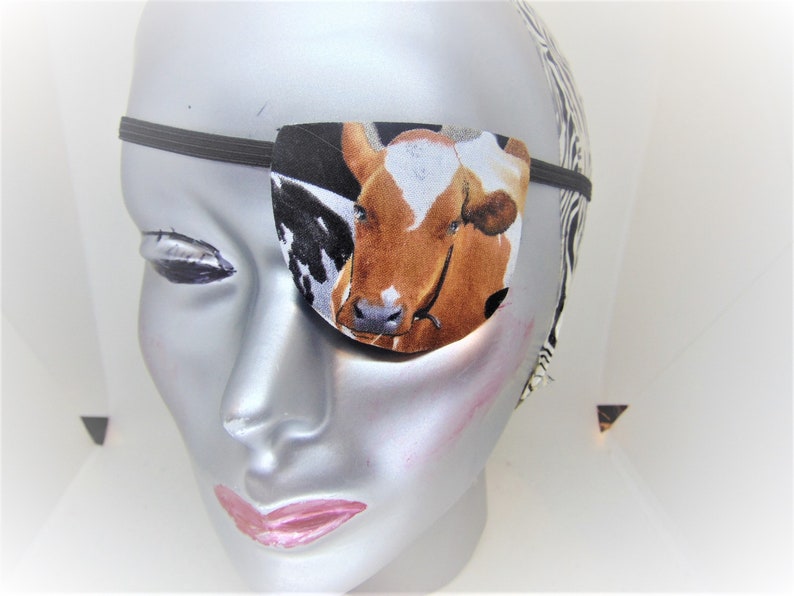 Unisex handmade eye patch OLD BOSSY/ cow theme/ | Etsy