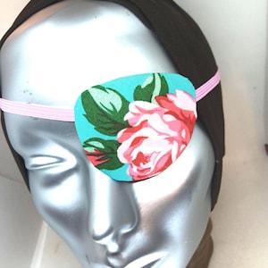 Benda per l'occhio floreale fatta a mano, cotone, fiori da giardino, accessorio per la vista unisex proSEOhq