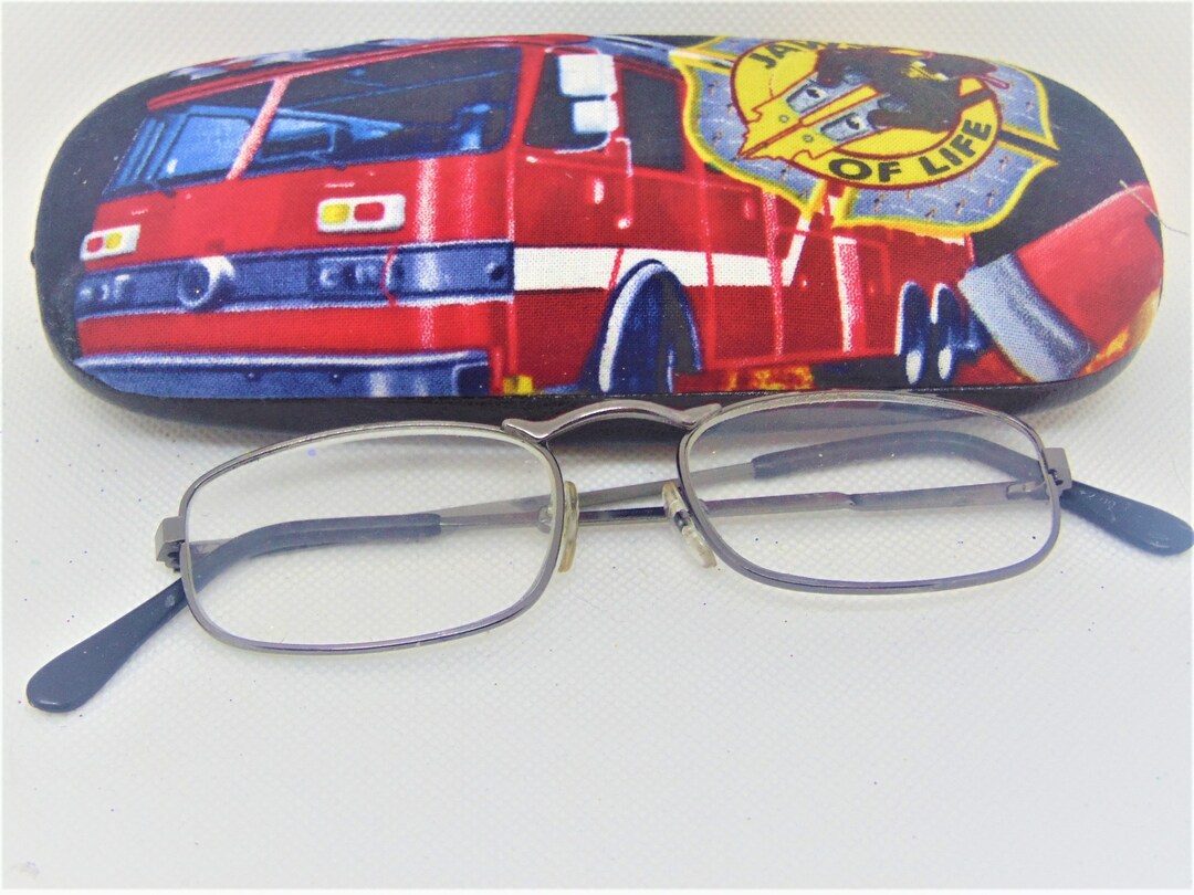 Unisex's Handmade Hard Eyeglass Case/ FIREFIGHTER'S Theme/vision