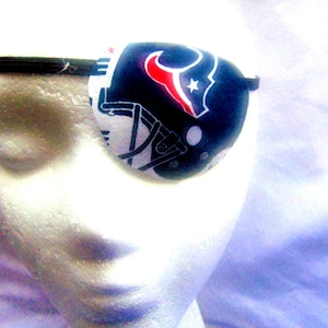 Adult unisex handmade eye patch/HOUSTON TEXANS theme- vision care--  eye patch- ocular aid- eye care-fashion eye patch-lazy eye patch