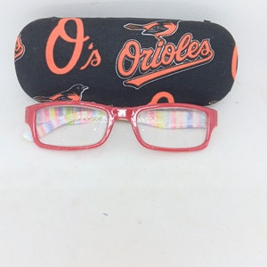 Adult unisex handmade hard eyeglass case/BALTIMORE ORIOLES theme/vision accessory/ health & beauty/bag or purse item/ ocular aid/adult gift imagem 4