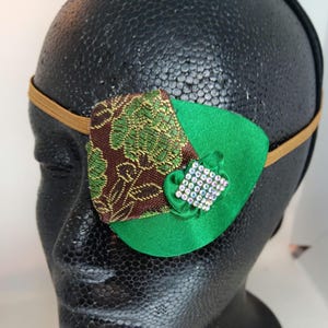 "Handgemachte "ERIN go BRAGH Augenklappe : Blümchen Brokat Grün Charmeuse fashion proSEOhq."