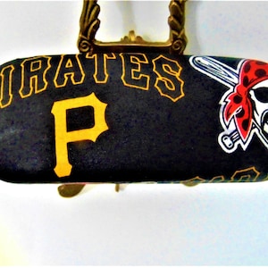 Estuche rígido para gafas unisex para adultos/hecho a mano/tema de los PIRATAS DE PITTSBURGH/accesorio para la vista/salud y belleza/artículo de bolso o estuche/estuche para oculares/