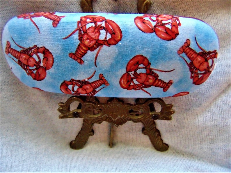 Adult Unisex Handmade Hard Eyeglass Case/ Lobster Theme/ Etsy