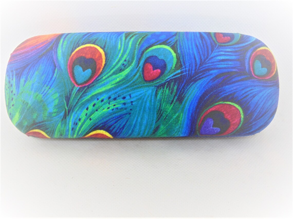 Woman's Handmade Hard Eyeglass Case Peacock Motif 2 Etsy