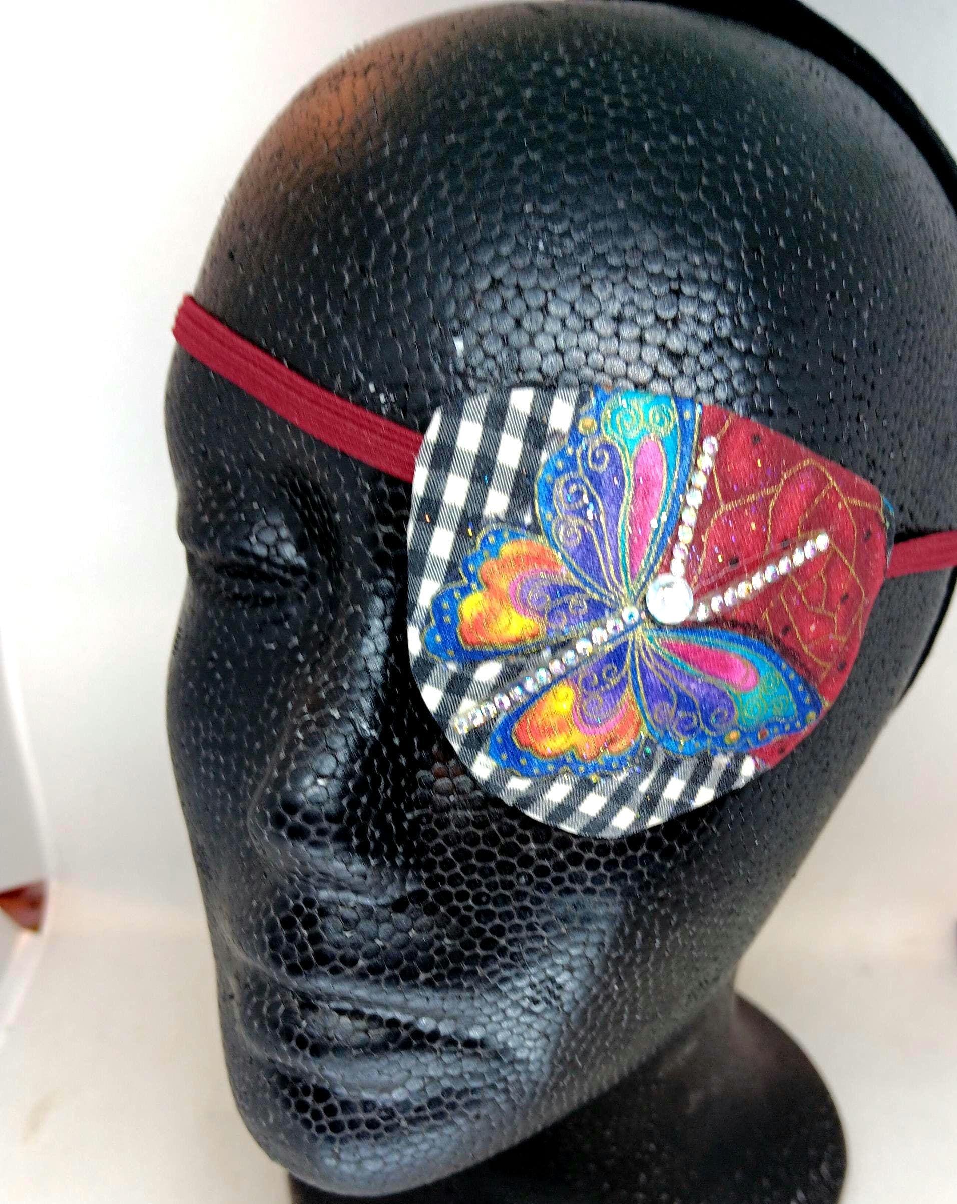 Handmade "glittering Butterfly" Eye Patch: Rhinestone Fashion Fancy ...