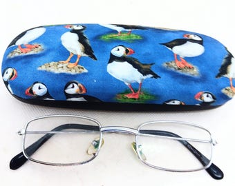 Handmade Puffin Eyeglass Case, Hard Glasses Protector fashion fancy unique designs unisex proSEOhq