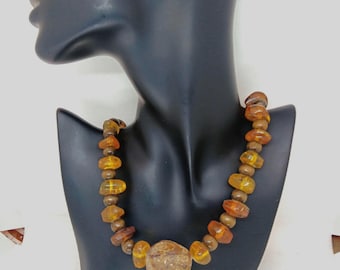 Elaborately handcrafted Dominican amber necklace. All natural materials. Designed to WOW. ONLY 1. ProSEOhq handmade