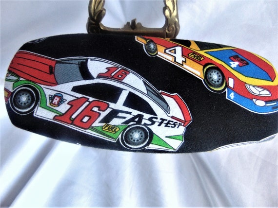 Unisex handgemachte harte Brillenetui / AUTO RACING Thema / 