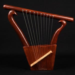 Handcrafted 10-String Lyre Harp, Rosewood Swan Wing Ancient Lyra Instrument