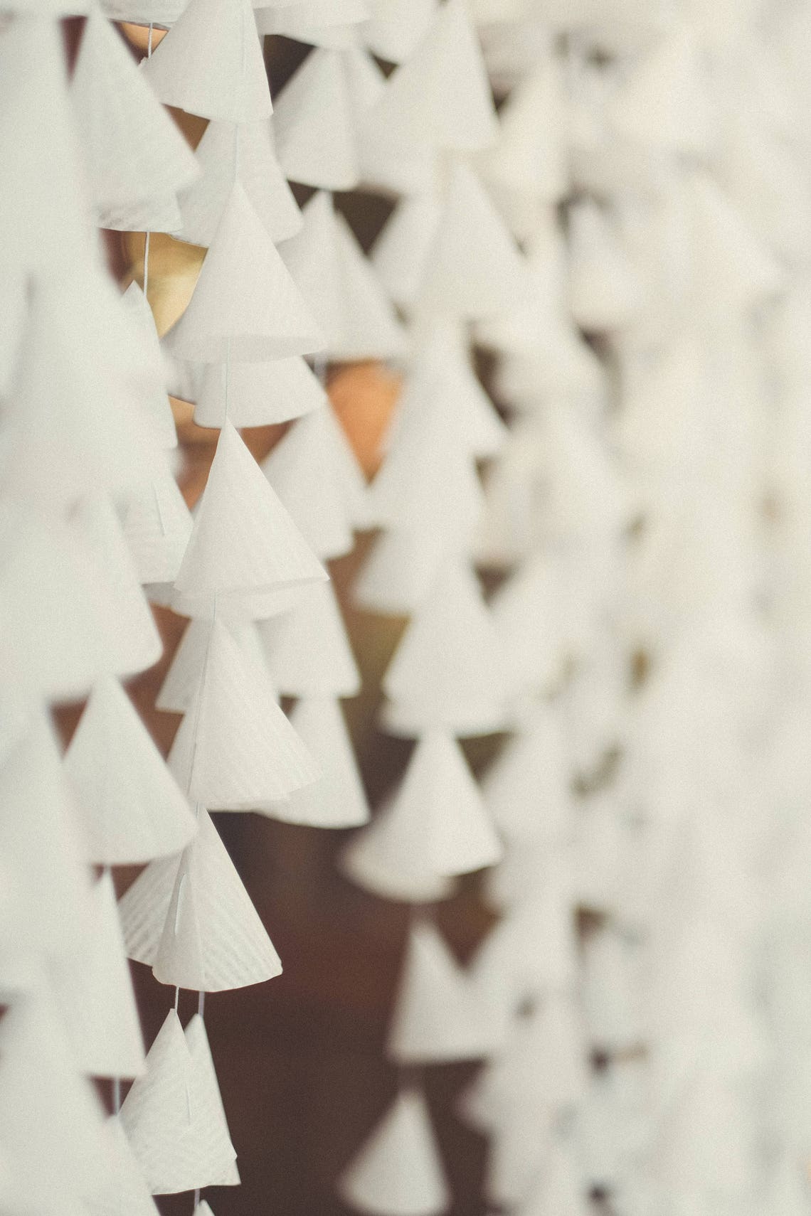 White Wax Paper Cone Backdrop for Wedding / Wall Hanging / Etsy