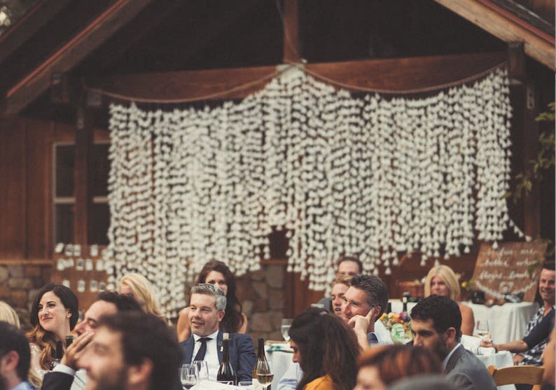 White Wax Paper Cone Backdrop for Wedding / Wall Hanging / Etsy