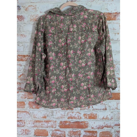 Old Navy Floral Button Down Shirt Womens XL Cottagecore Cottagecore Top View 3