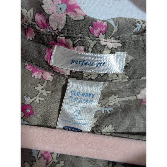 Old Navy Floral Button Down Shirt Womens XL Cottagecore Cottagecore Top View 2