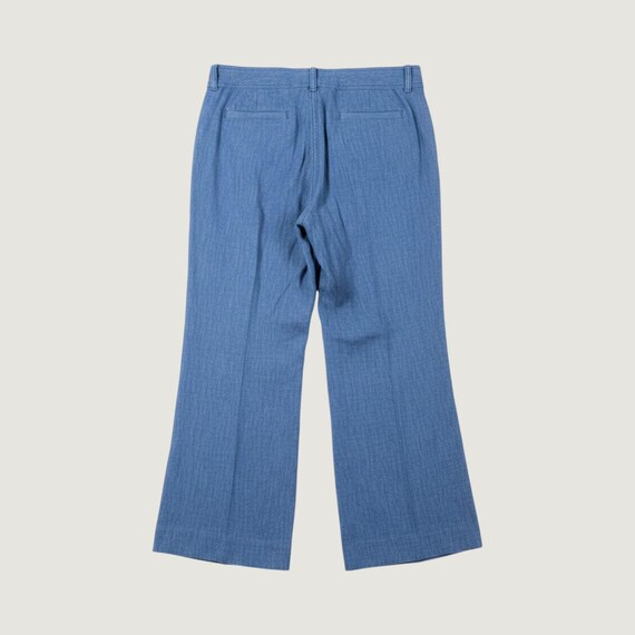 Anthropologie Elevenses Wide Leg Pants Womens 4 Blue Linen Blend Cropped 2062 View 3