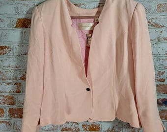 Dana Buchman Blazer Womens 16 Pink Vintage Scalloped NWT 298 Jacket Dead Stock