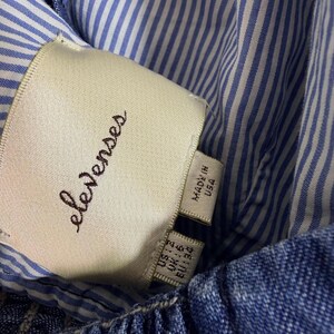 Anthropologie Elevenses Denim Overalls Women 2 Tall Blue Halter Linen Wide Leg Bild 4