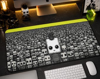 Robot Army Desk Mat Ink Crowd Anime | Extended XL Large Mouse Pad Gamer Gift