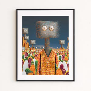 Pop Surreal Art Print with Dopamine-Driven Abstract Design (Digital Download)