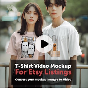 Animated T-Shirt Mockup Video: Custom Etsy Listing Promo (Digital Download 1080p MP4, 15 sec.)