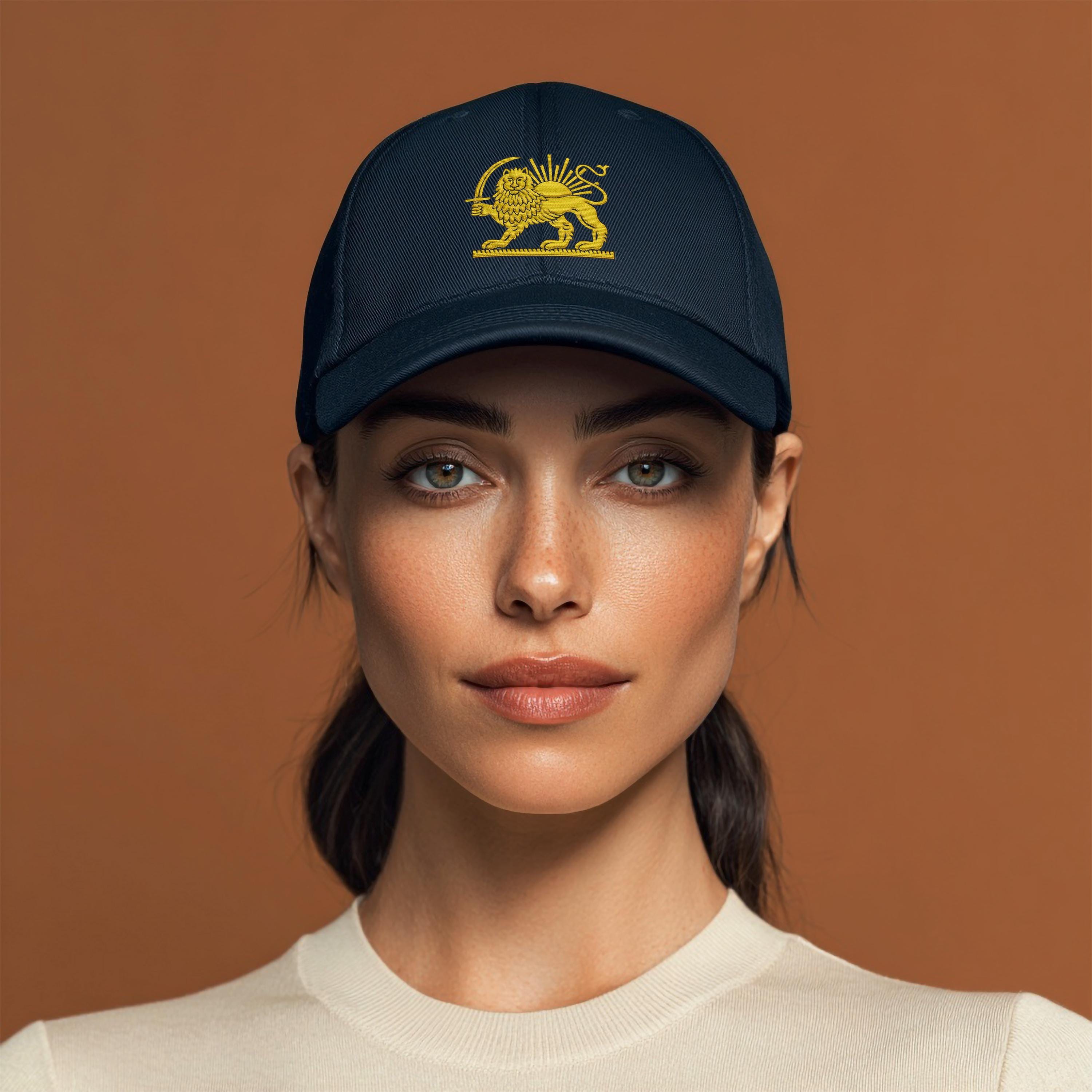 Cappello Baseball Leone E Bandiera Iran – Berretto Regolabile In Velluto A Coste, Traspirante E UV, Unisex