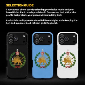 Pahlavi Coat Arms Matte Tough Phone Case Iran Lion Sun Gift For Iranians imagen 4