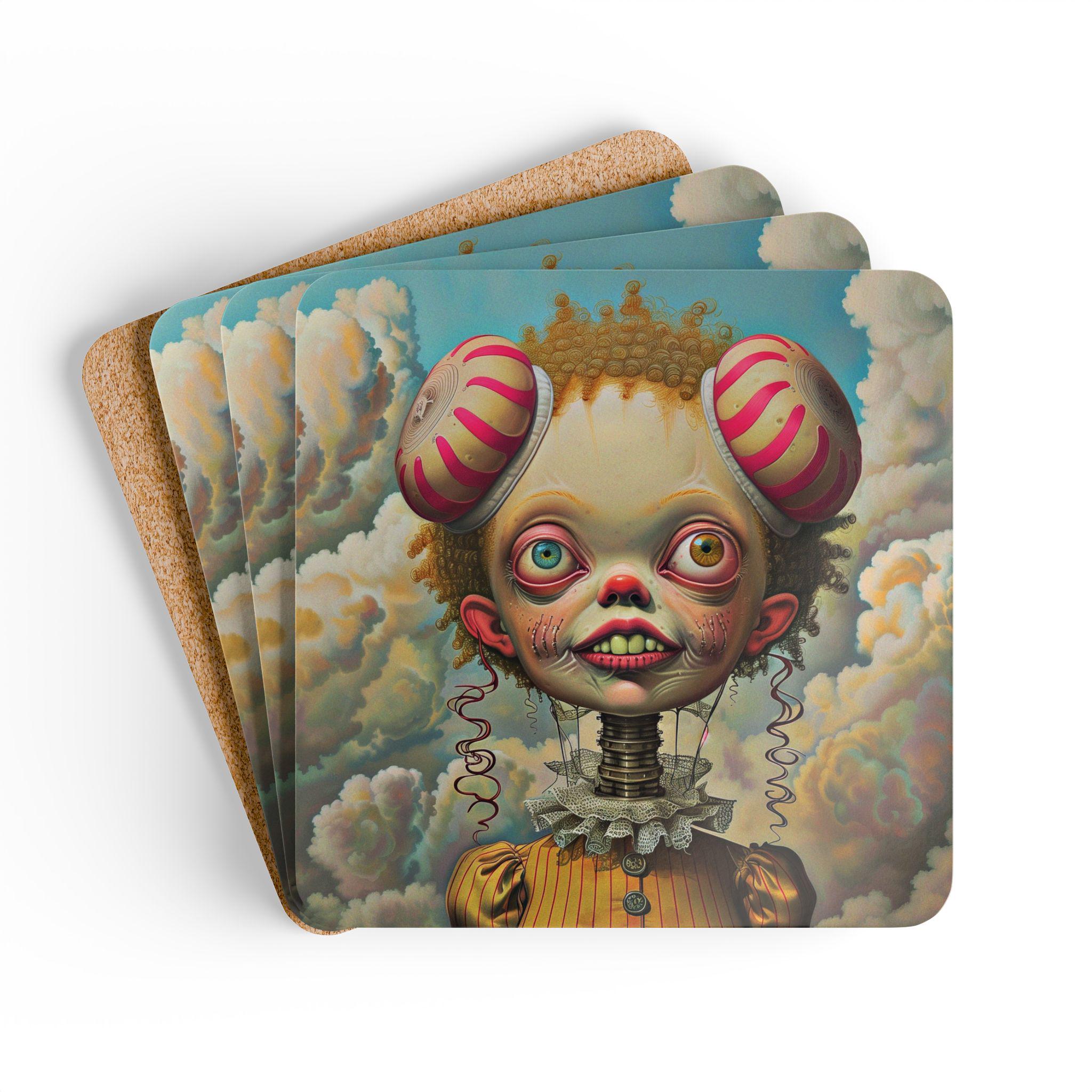 Freakshow Doll Coaster Set: Psychedelic Pop Surrealism Art