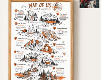 Personalisierte digitale Wanderkarte für Paare, individuelle Wanderreisekarte für Paare, Abenteuer-Wanderkarten-Geschenk, Outdoor-Jubiläumsgeschenk, Geschenk für Wanderbegeisterte
