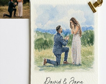 Custom Watercolor Portrait From Photo, Hand Drawn Couple Portrait, Wedding Gift, Engagement Gift, Anniversary Gift, Bridal Shower Gift