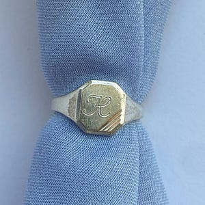 Vintage Siegelring H,K, massiv, Sterlingsilber, Initalienring, vintage Monogramm Ring, Wappenring