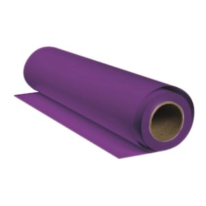 May include: A roll of vibrant purple paper, partially unrolled, revealing a cardboard core. The paper is a solid, rich color, suitable for crafts, wrapping, or decorative purposes. The roll is set against a white background.