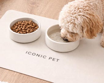 Iconic Pet Food Mat | Absorbent, Non-Slip Feeding Station 12x18