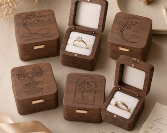 Ringschatulle Holz, Ringschatulle Holz, Verlobungsring, Ringschatulle mit Gravur, Ringhalter aus Holz, Ringhalter aus Holz