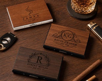 Personalisierte Zigarettenetui aus Holz, individuell gravierte Zigarettenhalter, Trauzeugen Trauzeuge Geschenk, Vater der Braut Geschenk für Männer